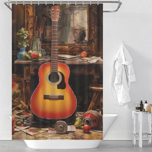 Inspired Rock Guitar Shower Curtain