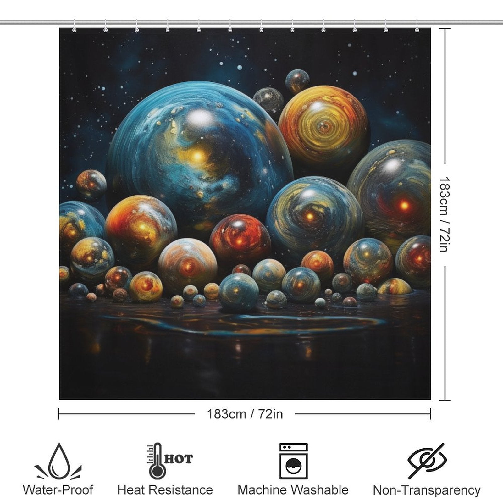 Interstellar Journey Planet Shower Curtain