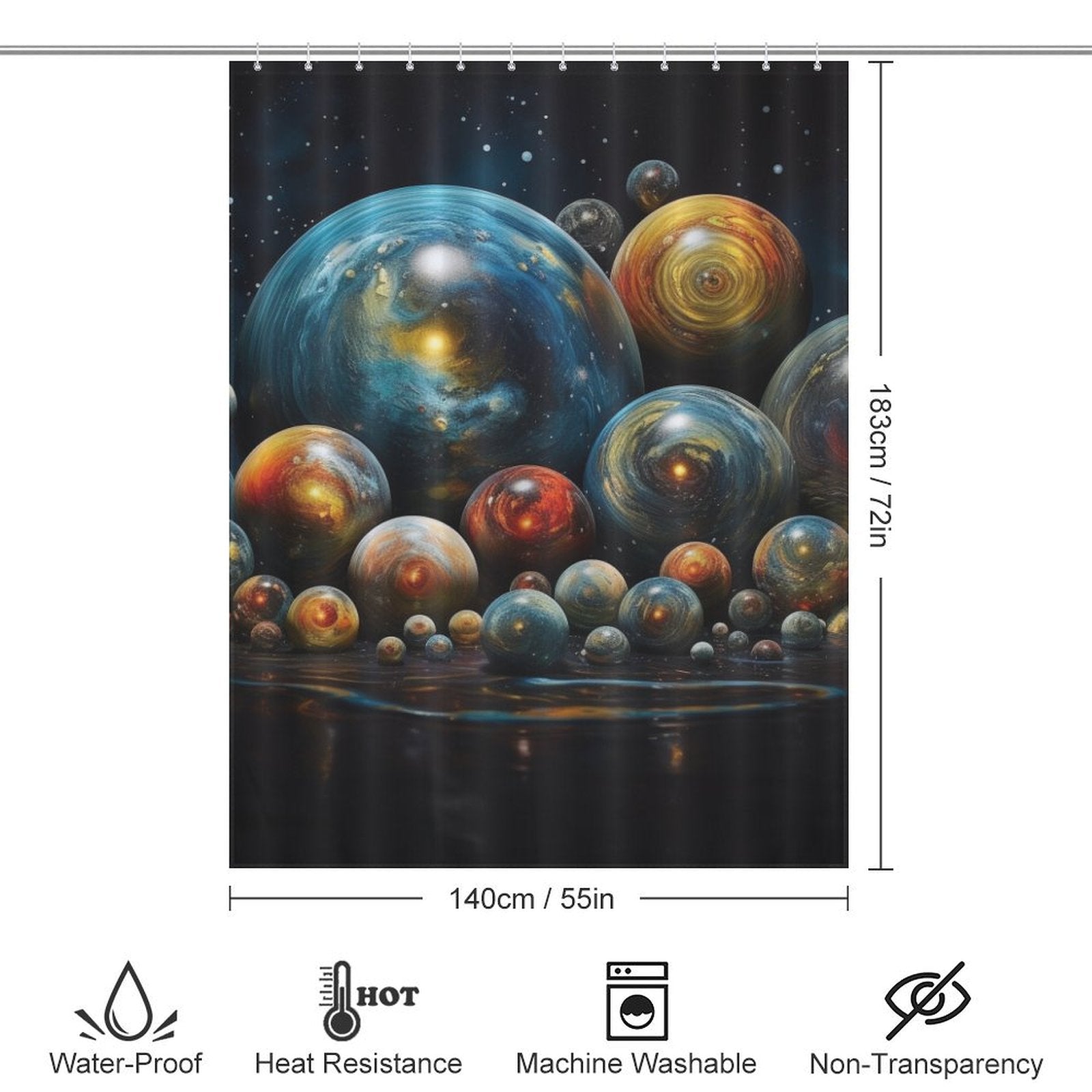 Interstellar Journey Planet Shower Curtain