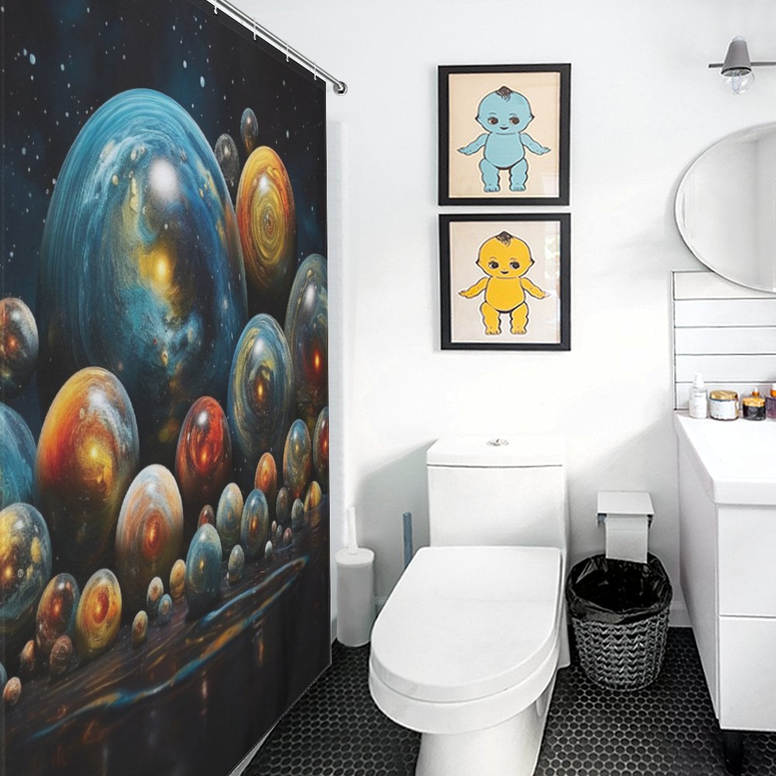 Interstellar Journey Planet Shower Curtain