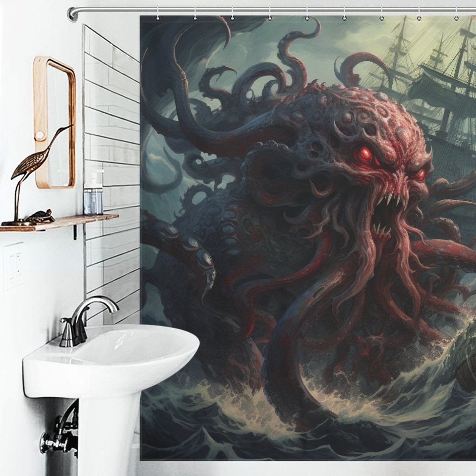 Intricate Tentacle Kraken Shower Curtain