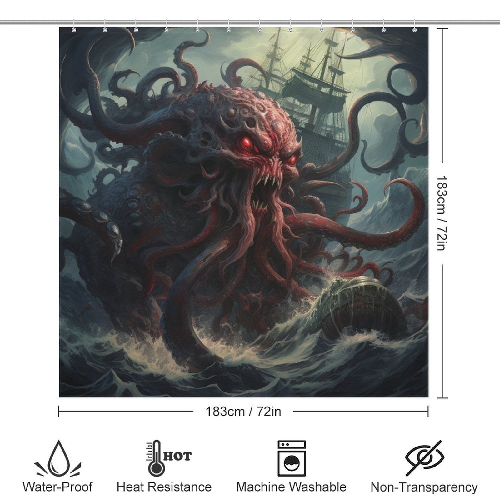 Intricate Tentacle Kraken Shower Curtain