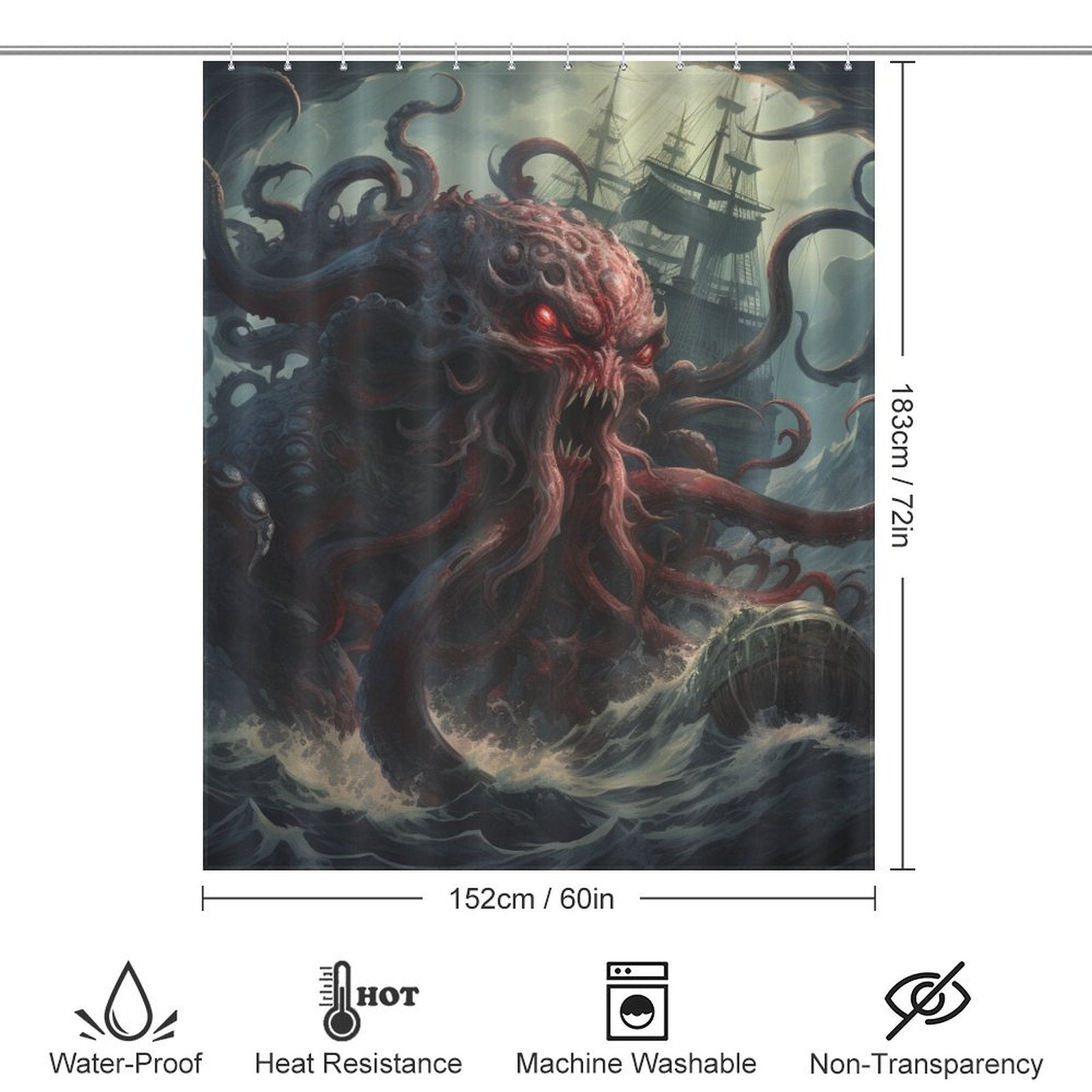 Intricate Tentacle Kraken Shower Curtain