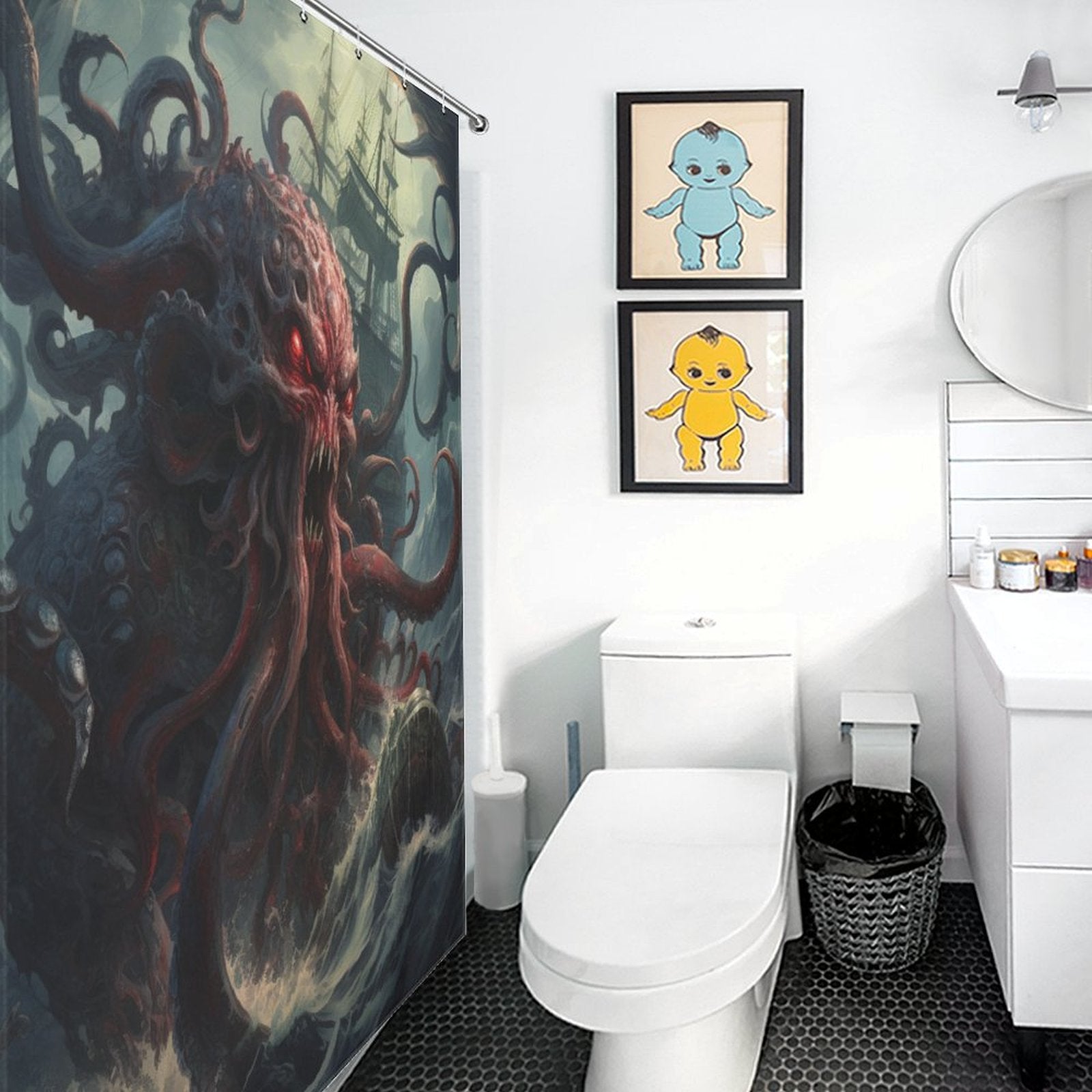 Intricate Tentacle Kraken Shower Curtain