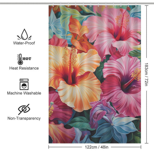 IslandWhisper Hibiscus Shower Curtain