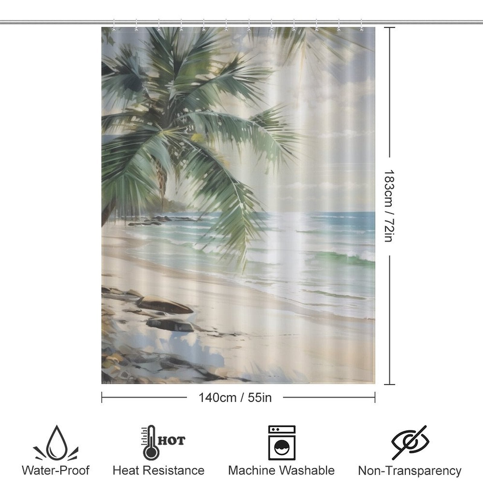 Island Life Palm Canopy Shower Curtain