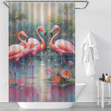 Joyful Avian Escape Flamingo Shower Curtain
