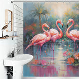 Joyful Avian Escape Flamingo Shower Curtain