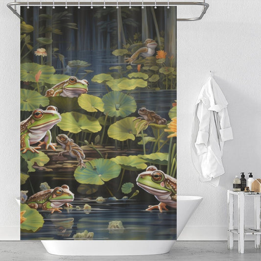 Joyful Frog Shower Curtain