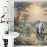 Joyful Pastoral Happy Elephant Shower Curtain