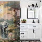 Joyful Pastoral Happy Elephant Shower Curtain