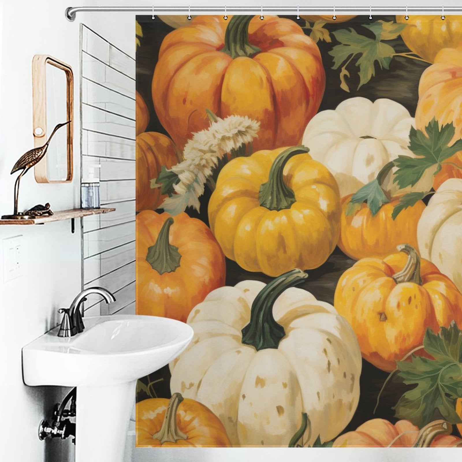 Joyful Pumpkin Shower Curtain