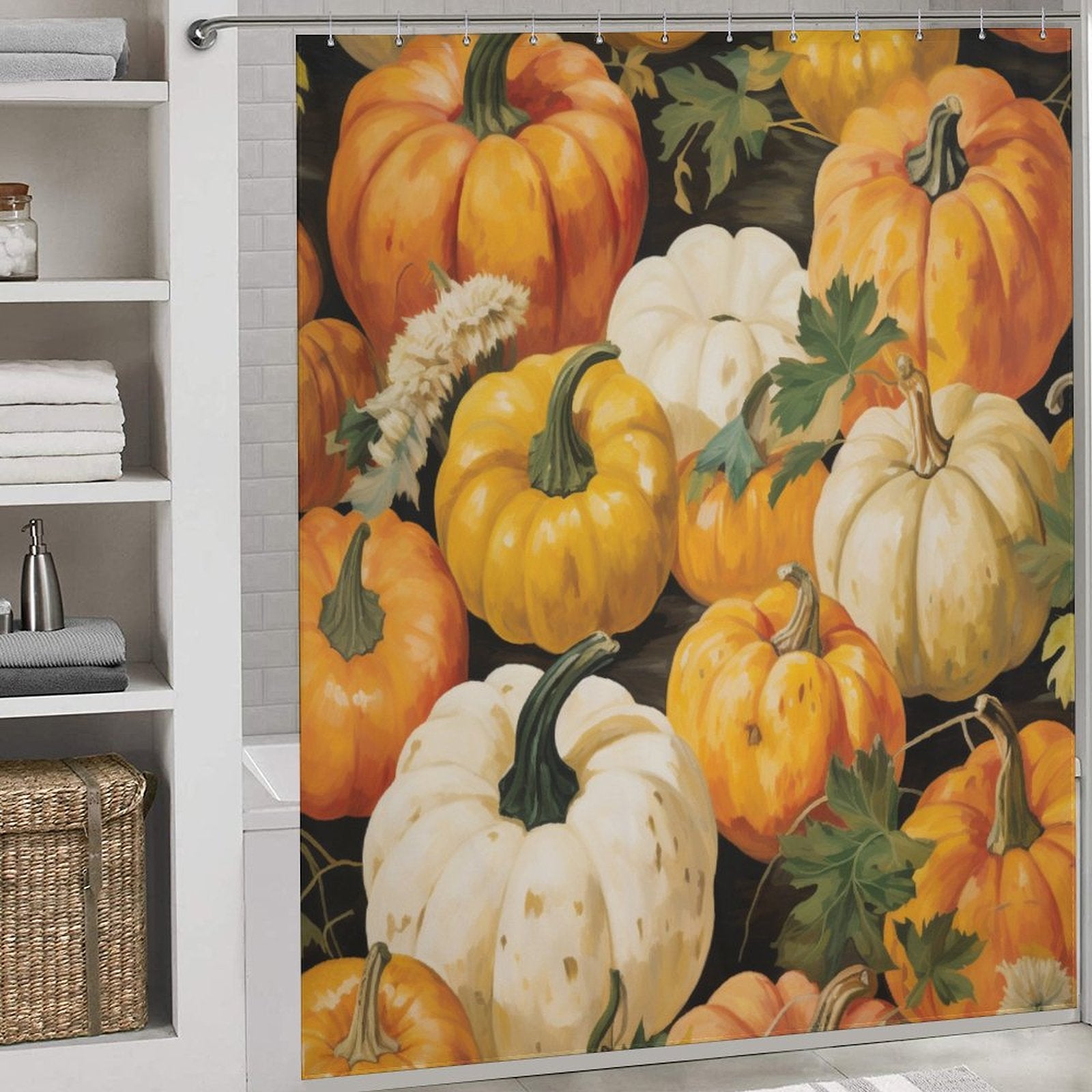 Joyful Pumpkin Shower Curtain