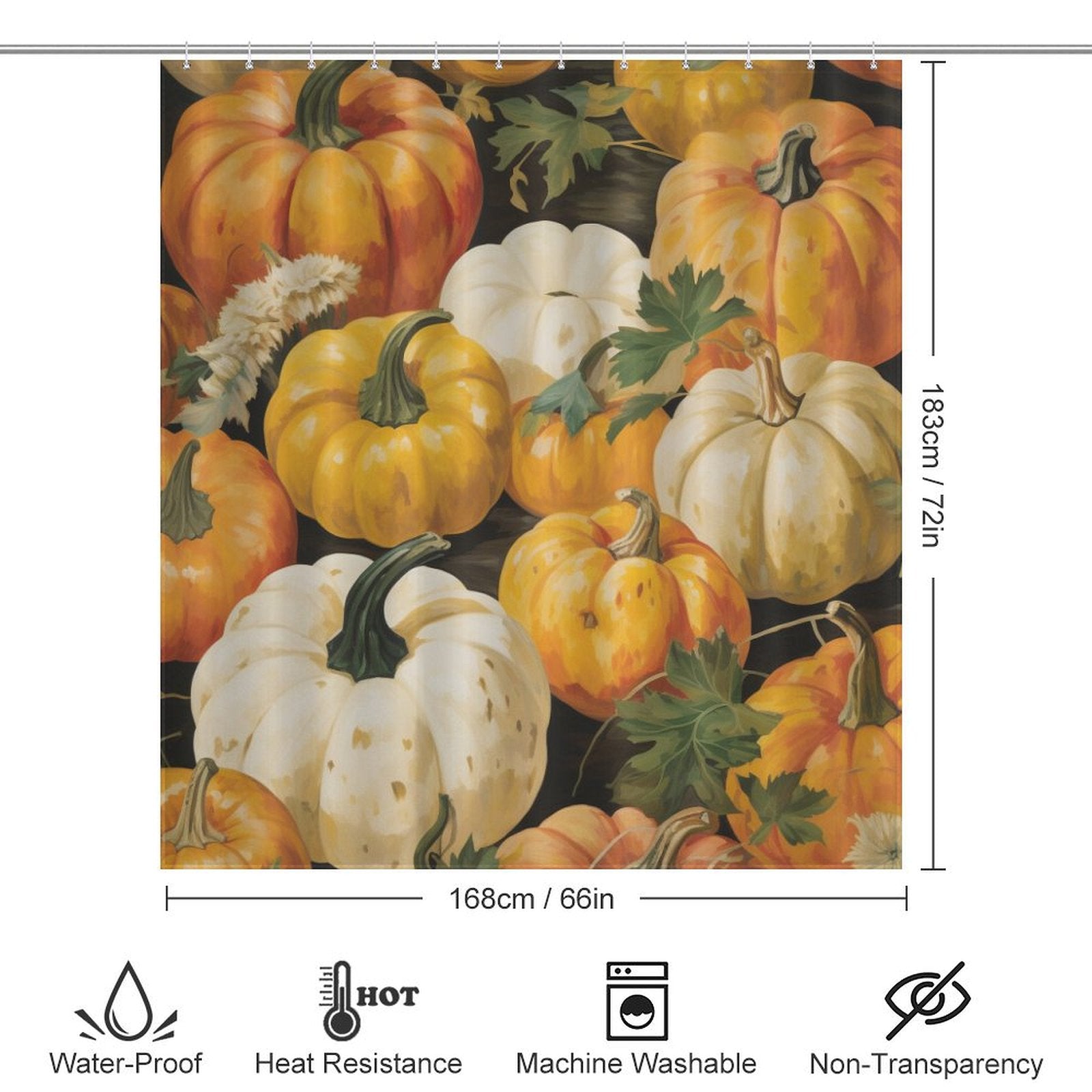 Joyful Pumpkin Shower Curtain