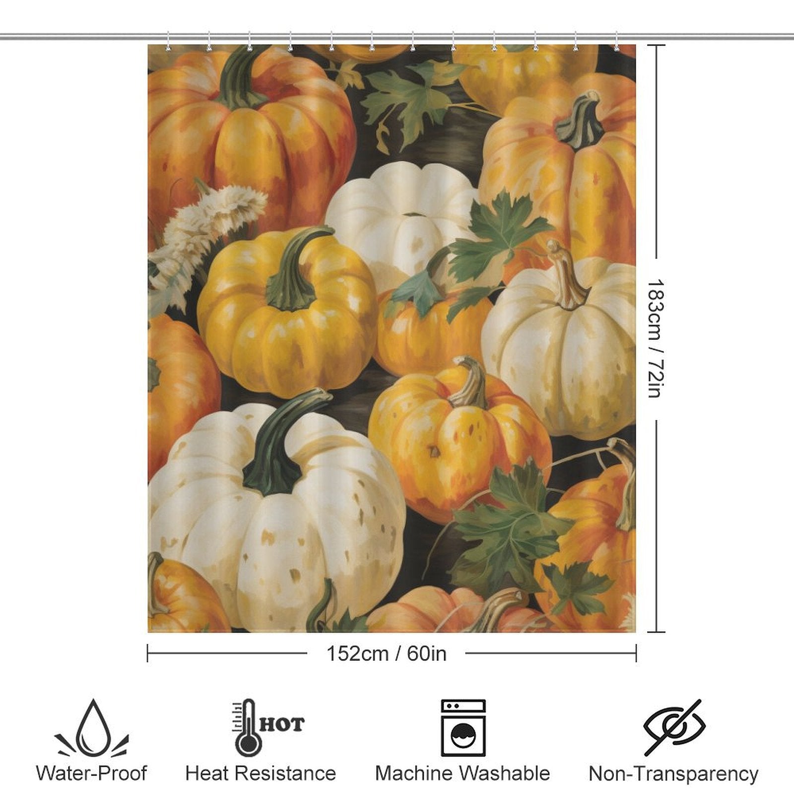 Joyful Pumpkin Shower Curtain