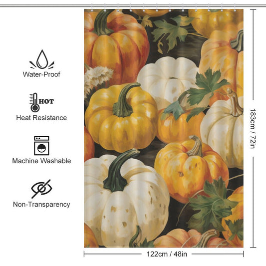 Joyful Pumpkin Shower Curtain