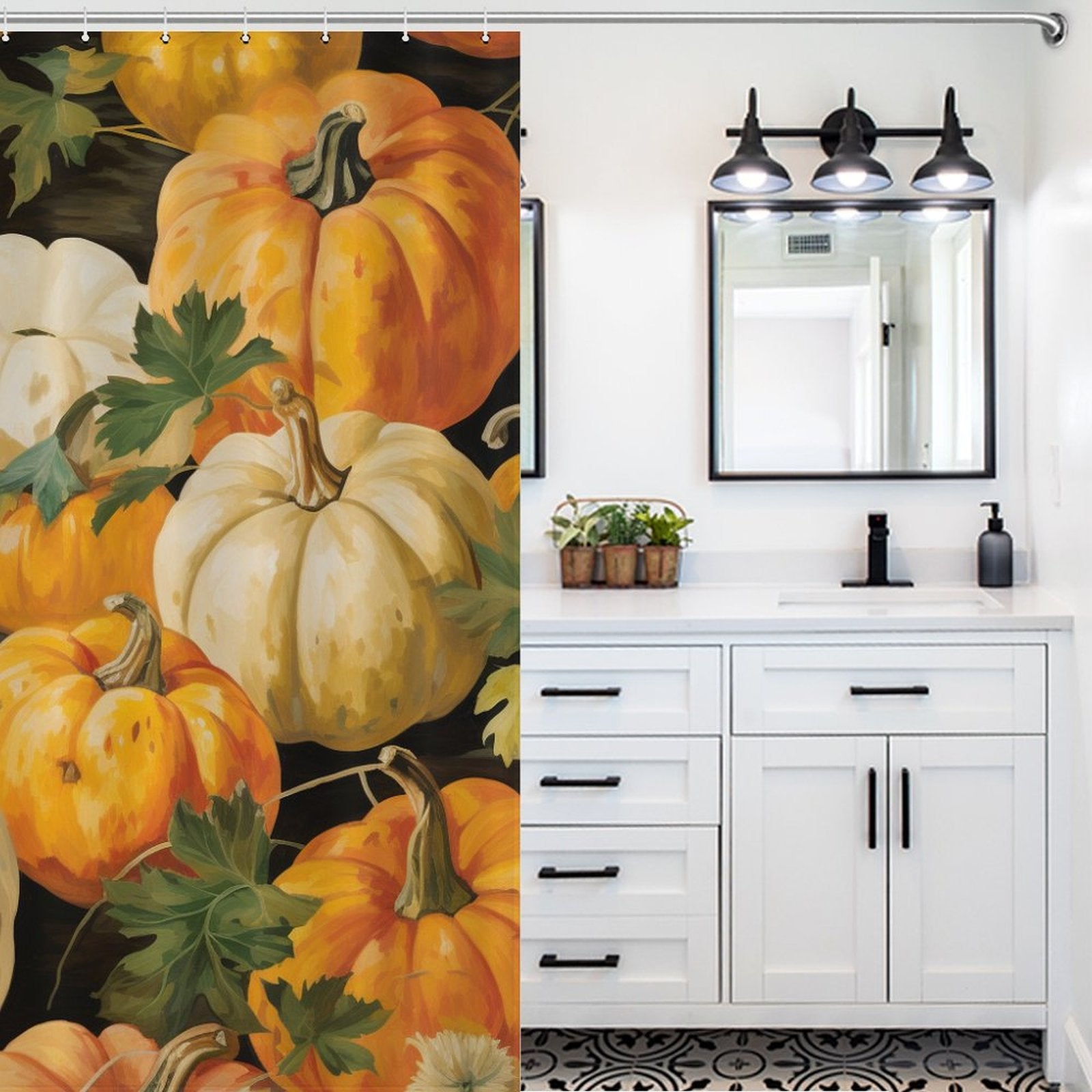 Joyful Pumpkin Shower Curtain