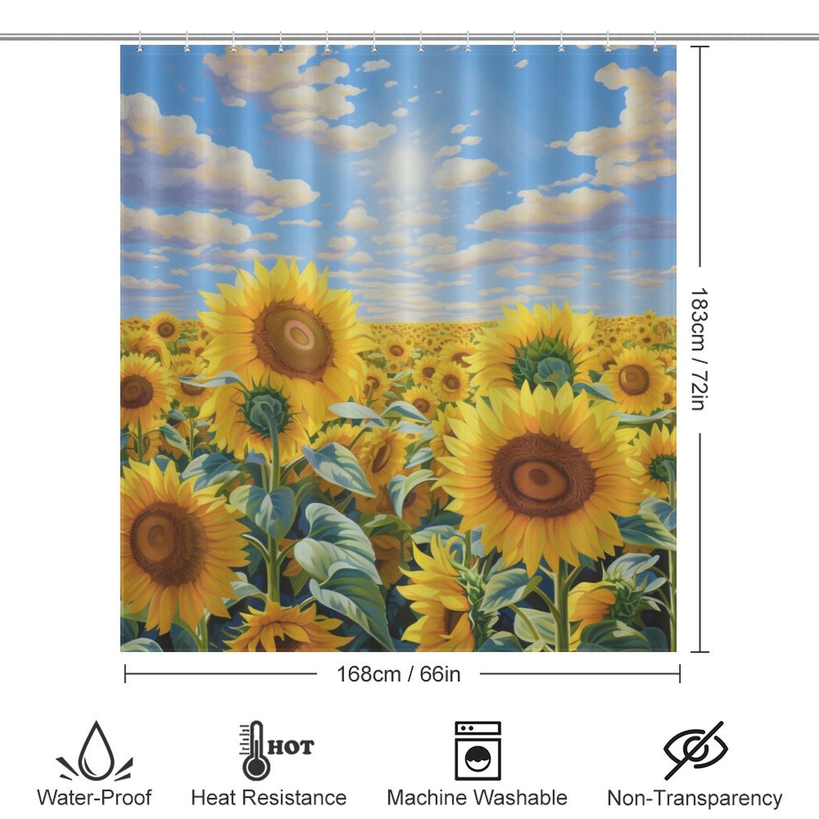 Joyful Sunflower Shower Curtain Simple Pleasure 