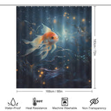 Joyful goldfish shower curtain Animated 