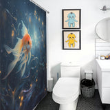 Joyful goldfish shower curtain Animated 