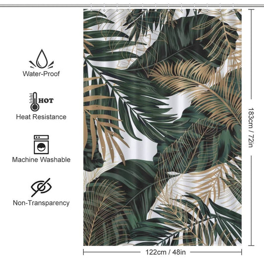 A Tropical Leaves Jungle Shower Curtain by Cotton Cat for your bathroom decor.