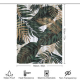 A waterproof Tropical Leaves Jungle Shower Curtain by Cotton Cat for stylish bathroom decor.