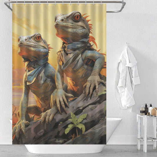 Jungle Ambiance Lizard Shower Curtain