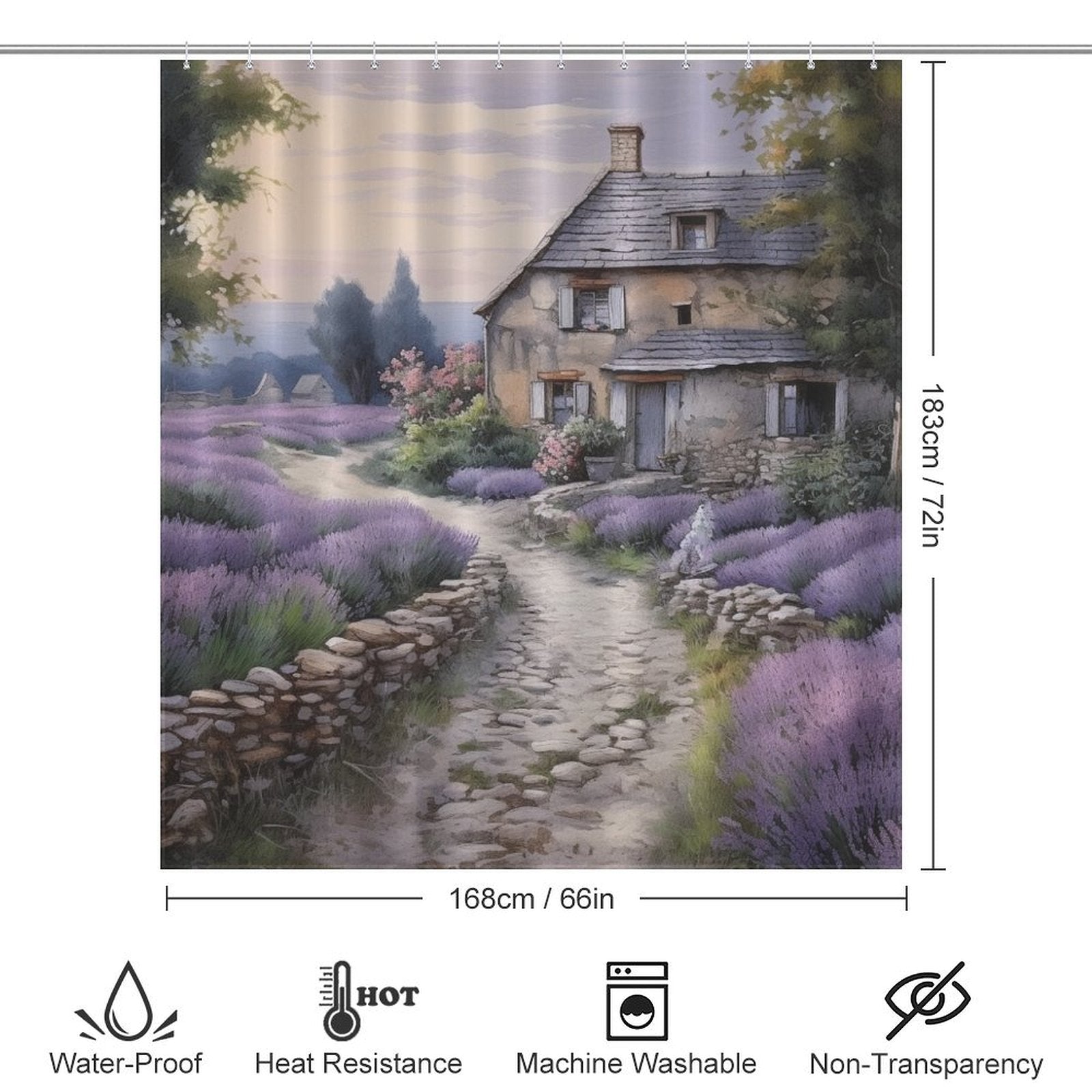 Lavender French Country Shower Curtain