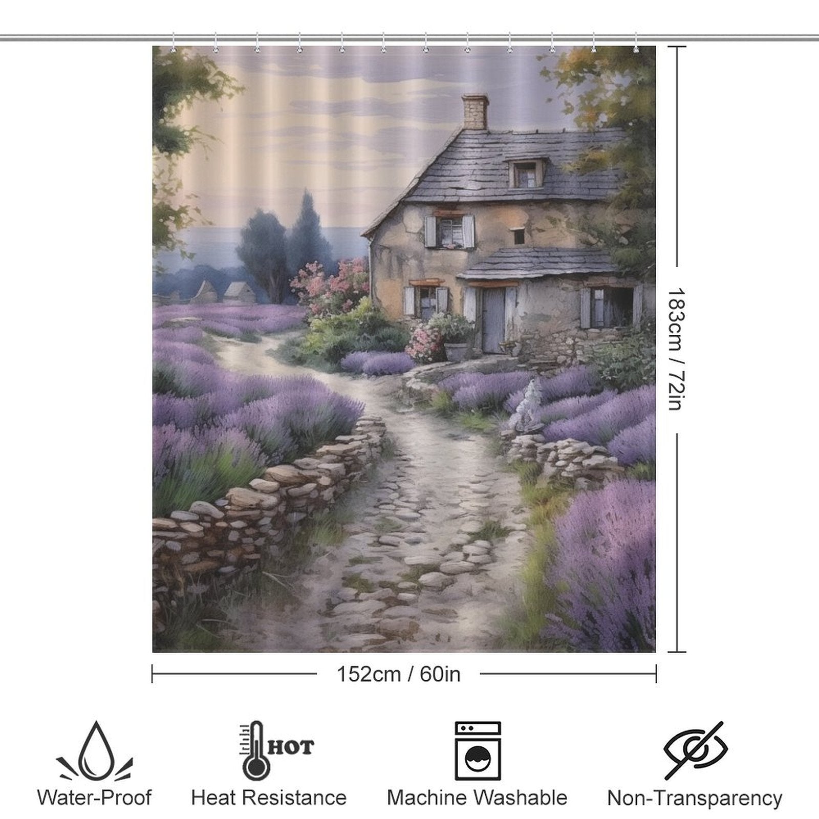 Lavender French Country Shower Curtain