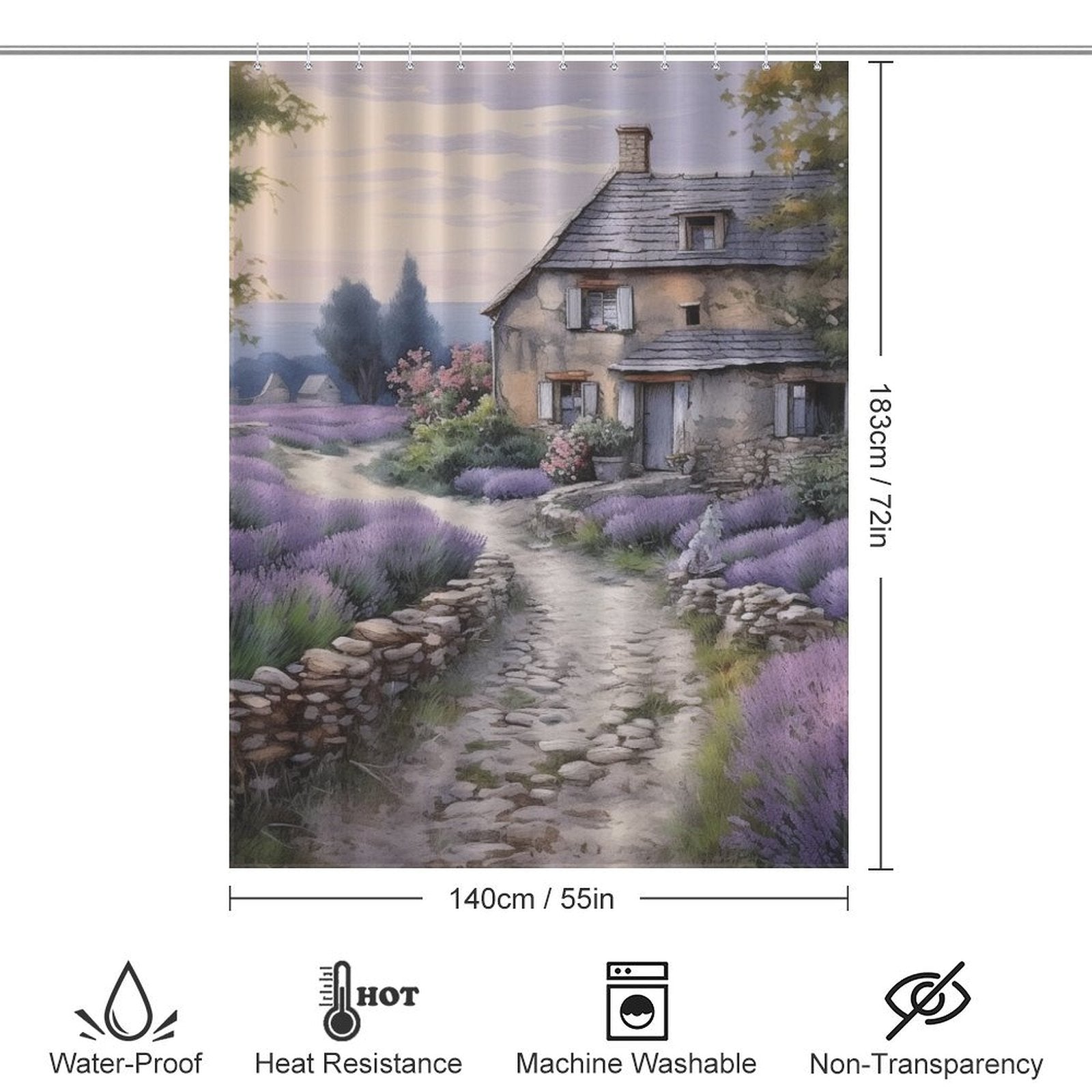 Lavender French Country Shower Curtain