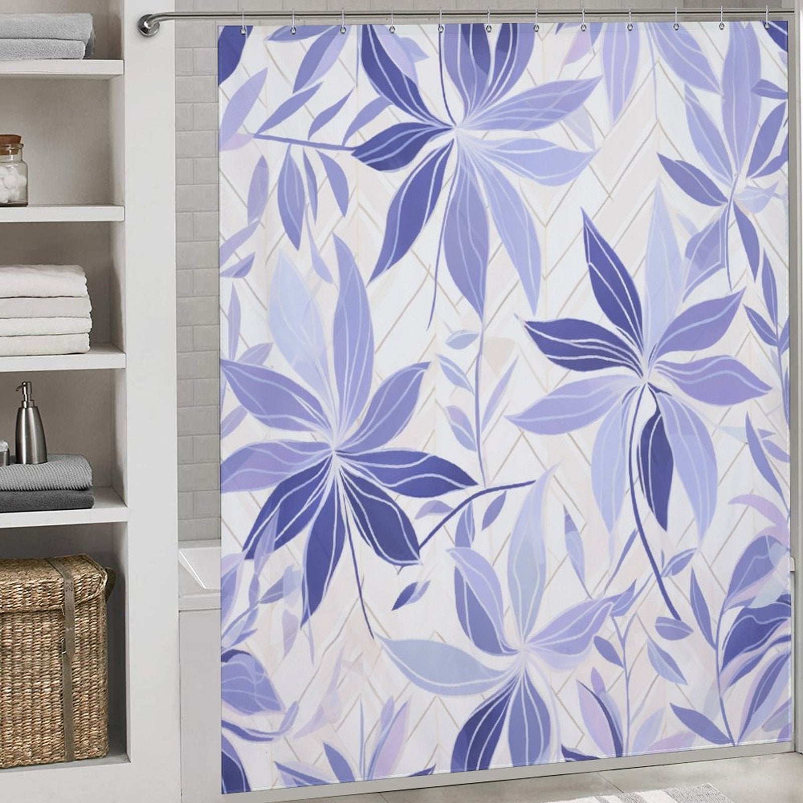 Lavender Touch Periwinkle Shower Curtain