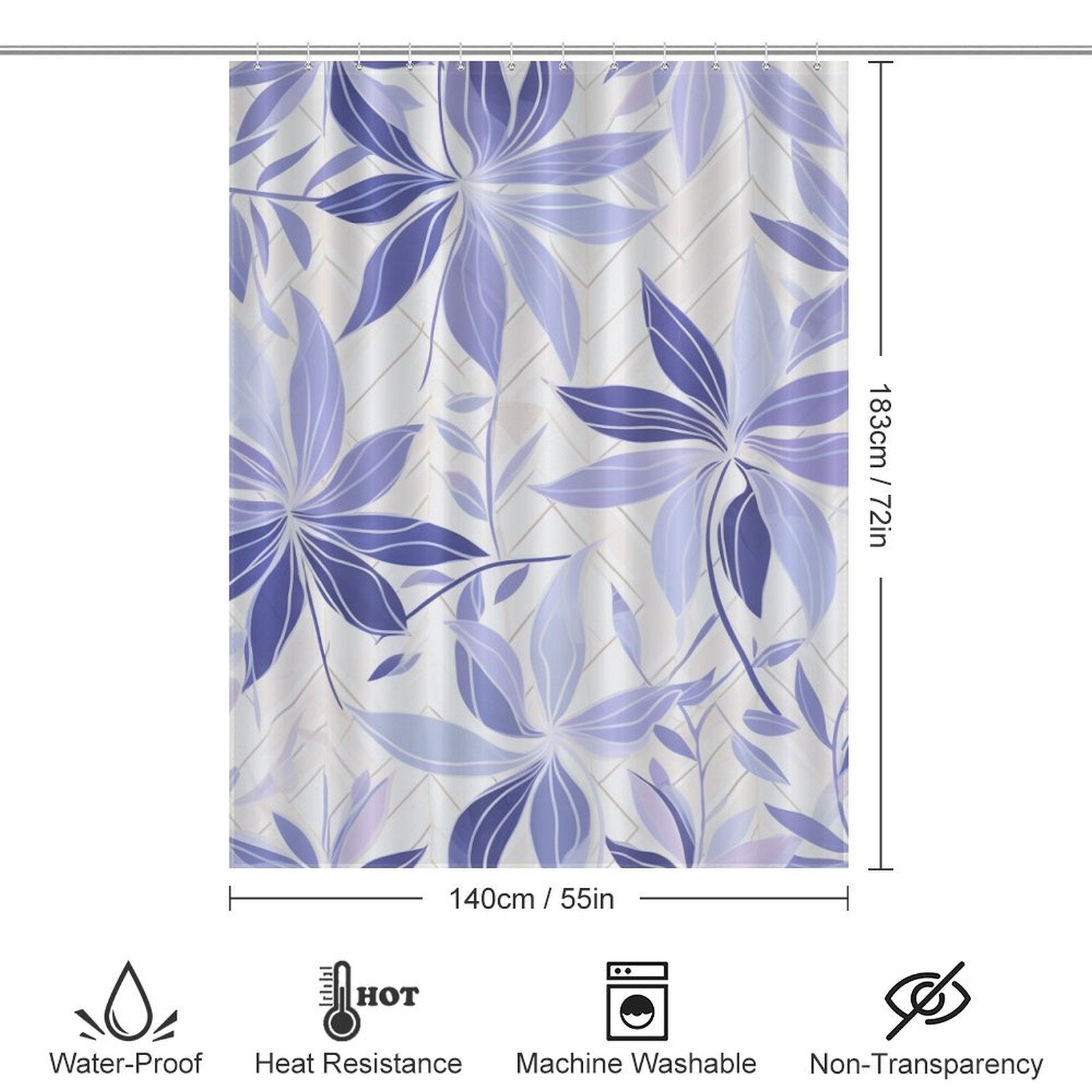 Lavender Touch Periwinkle Shower Curtain