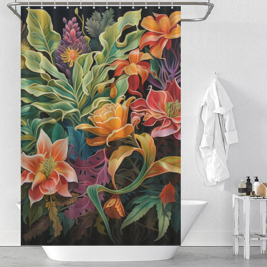 Leaf Shower Curtain Elegant Motif