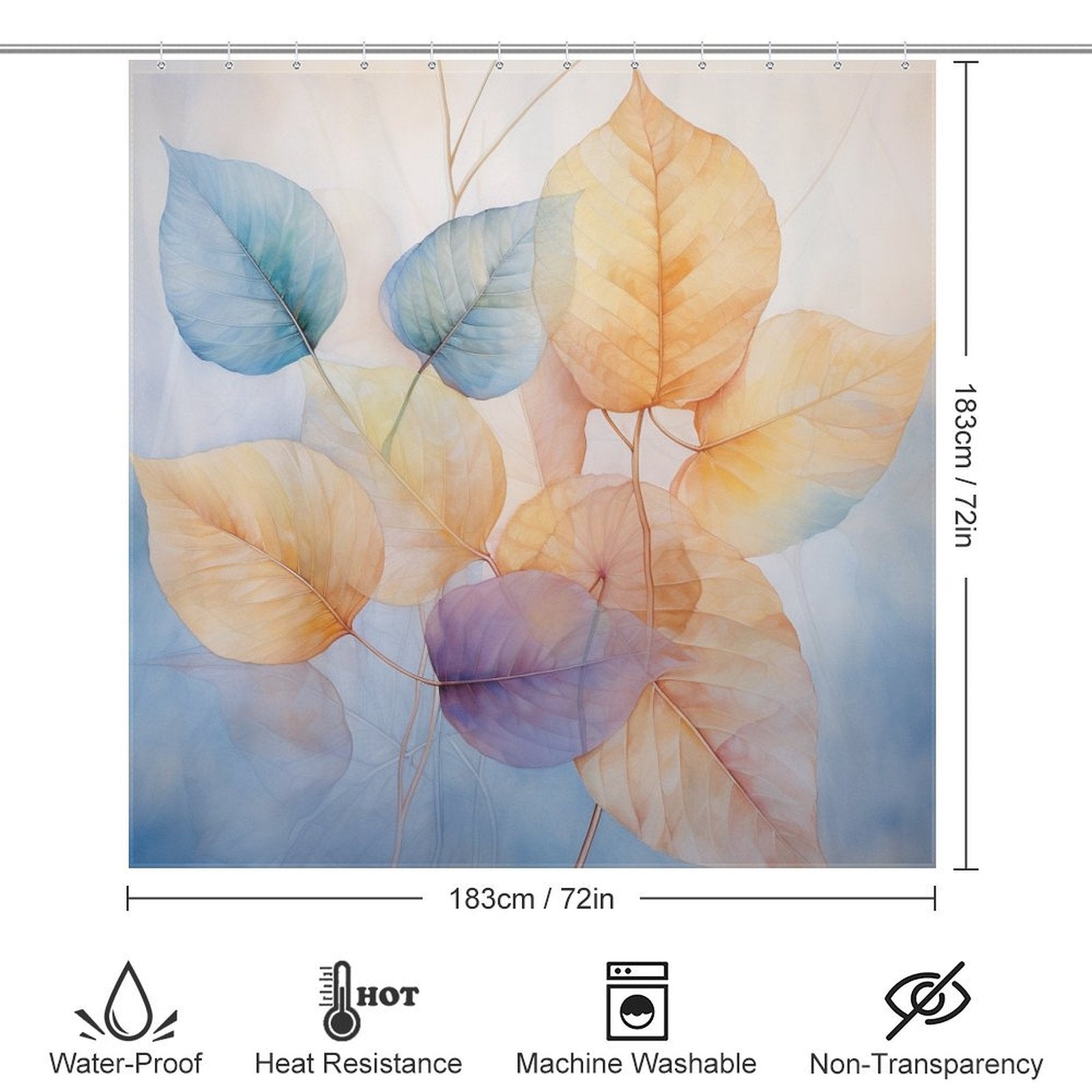 Leaf Shower Curtain Evergreen Touch