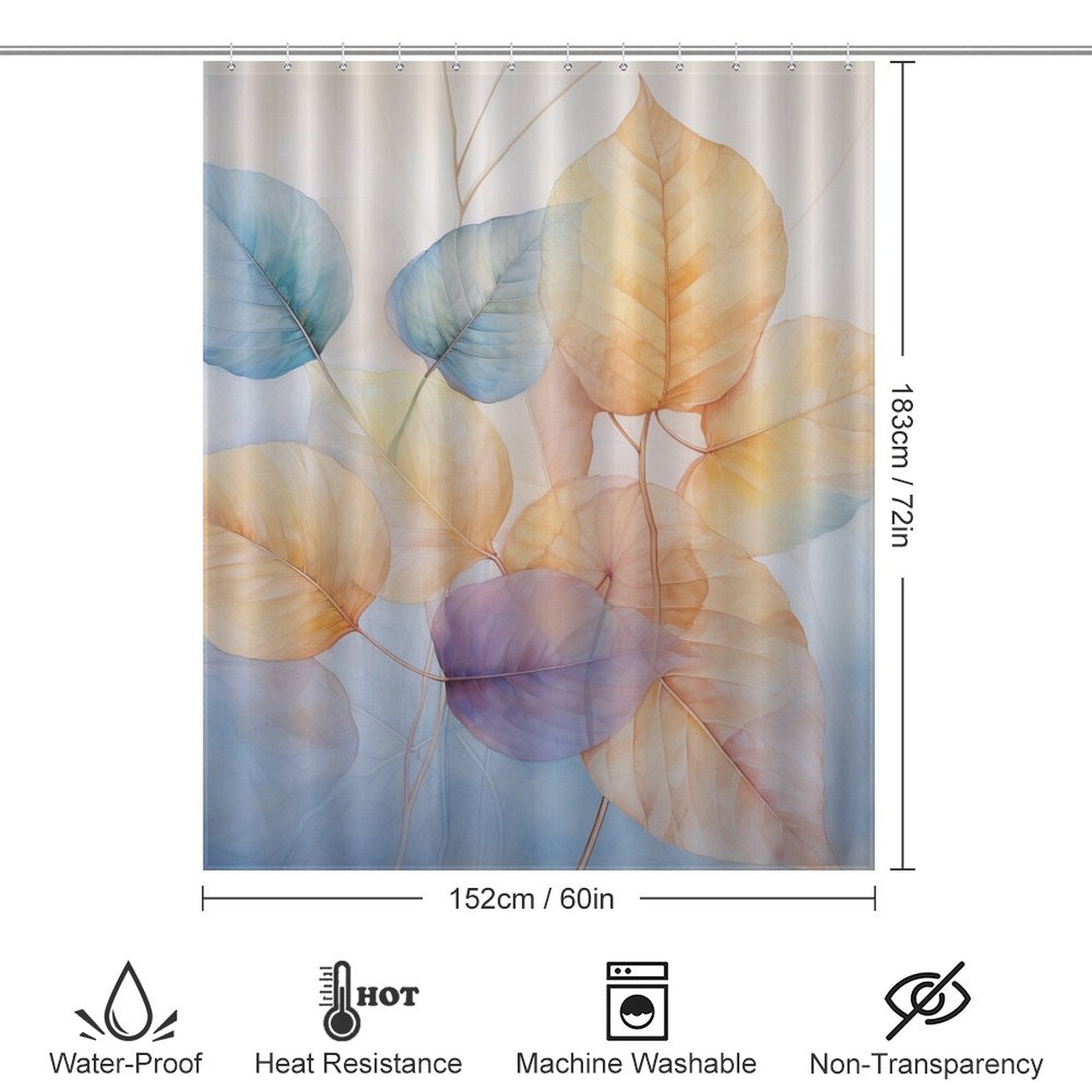 Leaf Shower Curtain Evergreen Touch