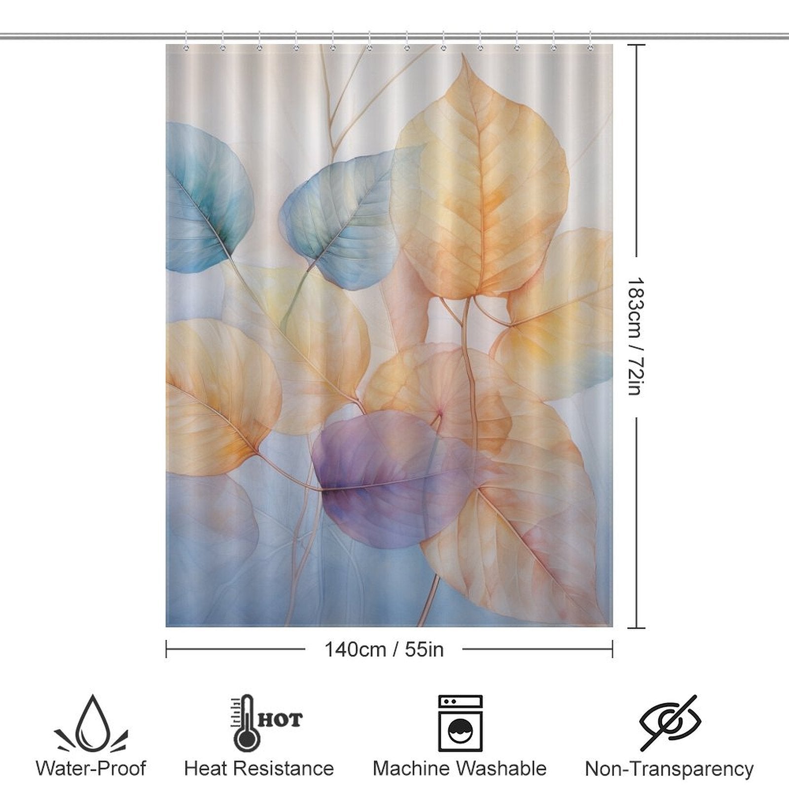 Leaf Shower Curtain Evergreen Touch