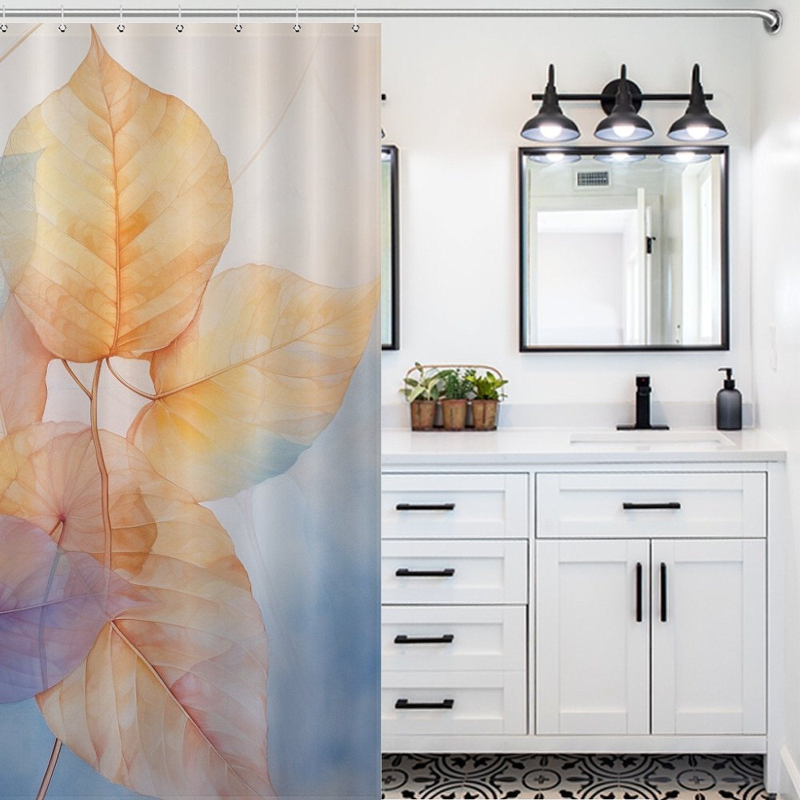 Leaf Shower Curtain Evergreen Touch