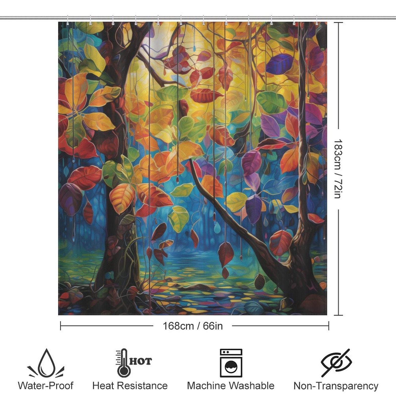 Leaf Shower Curtain Garden Fresh