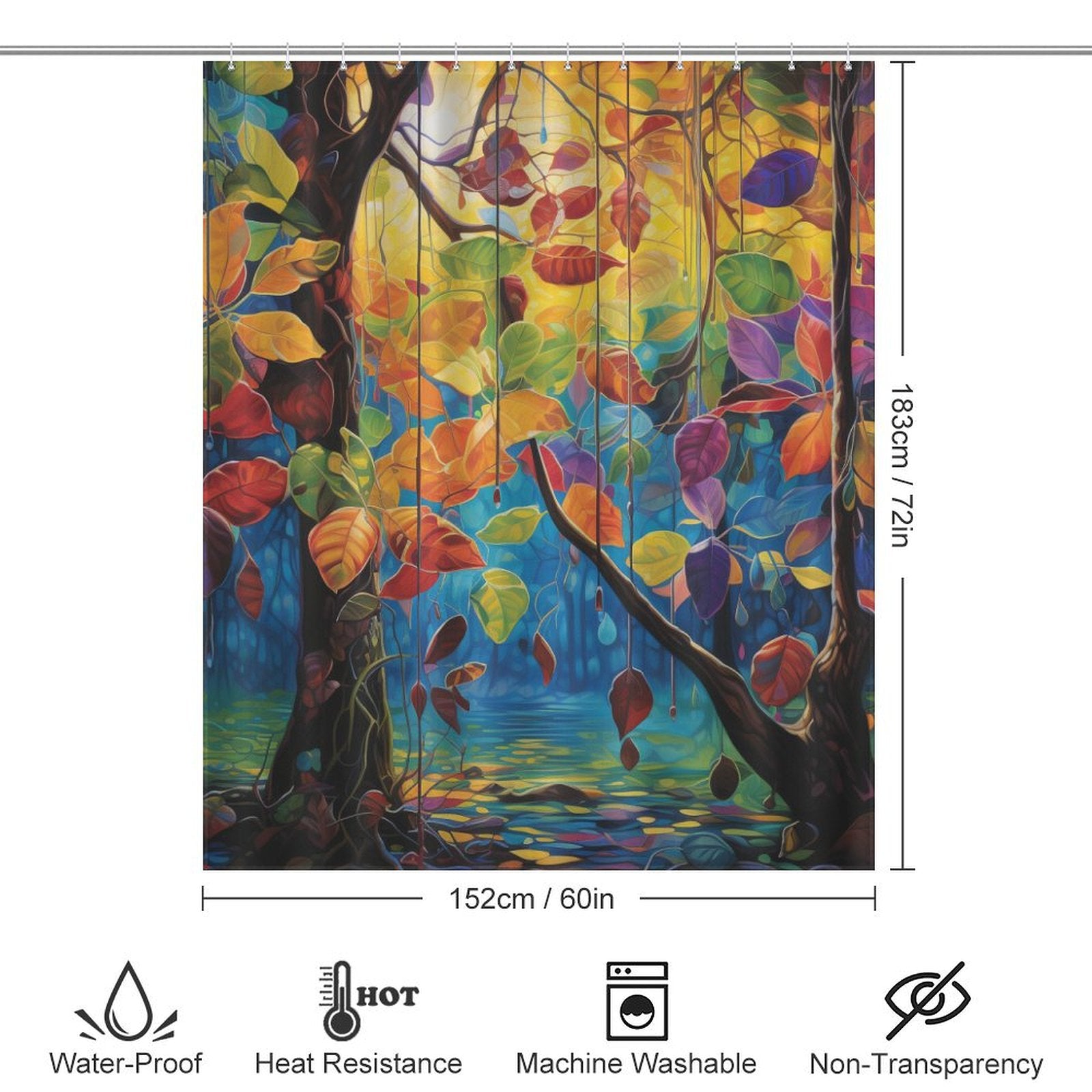 Leaf Shower Curtain Garden Fresh