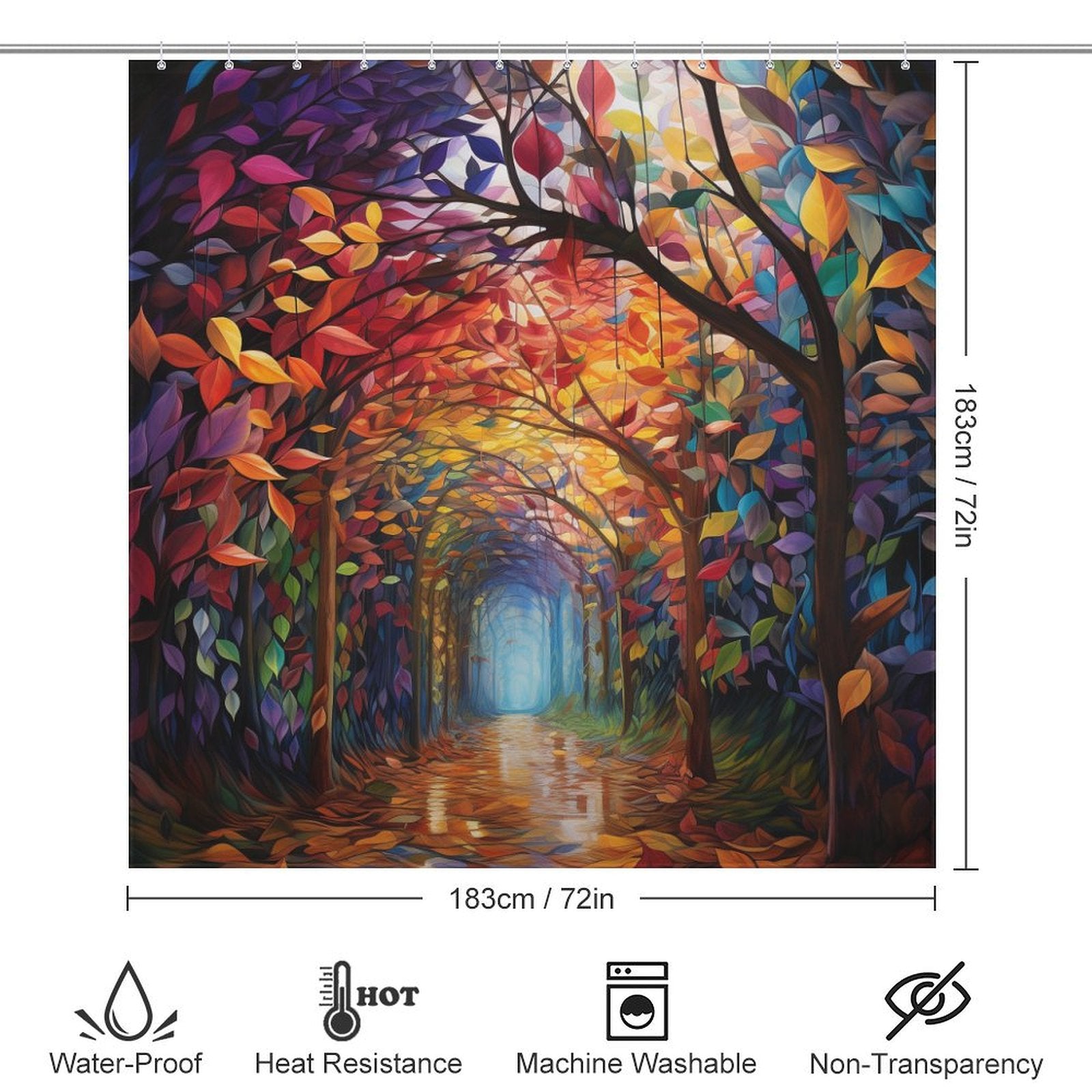 Leaf Shower Curtain Vibrant Canopy