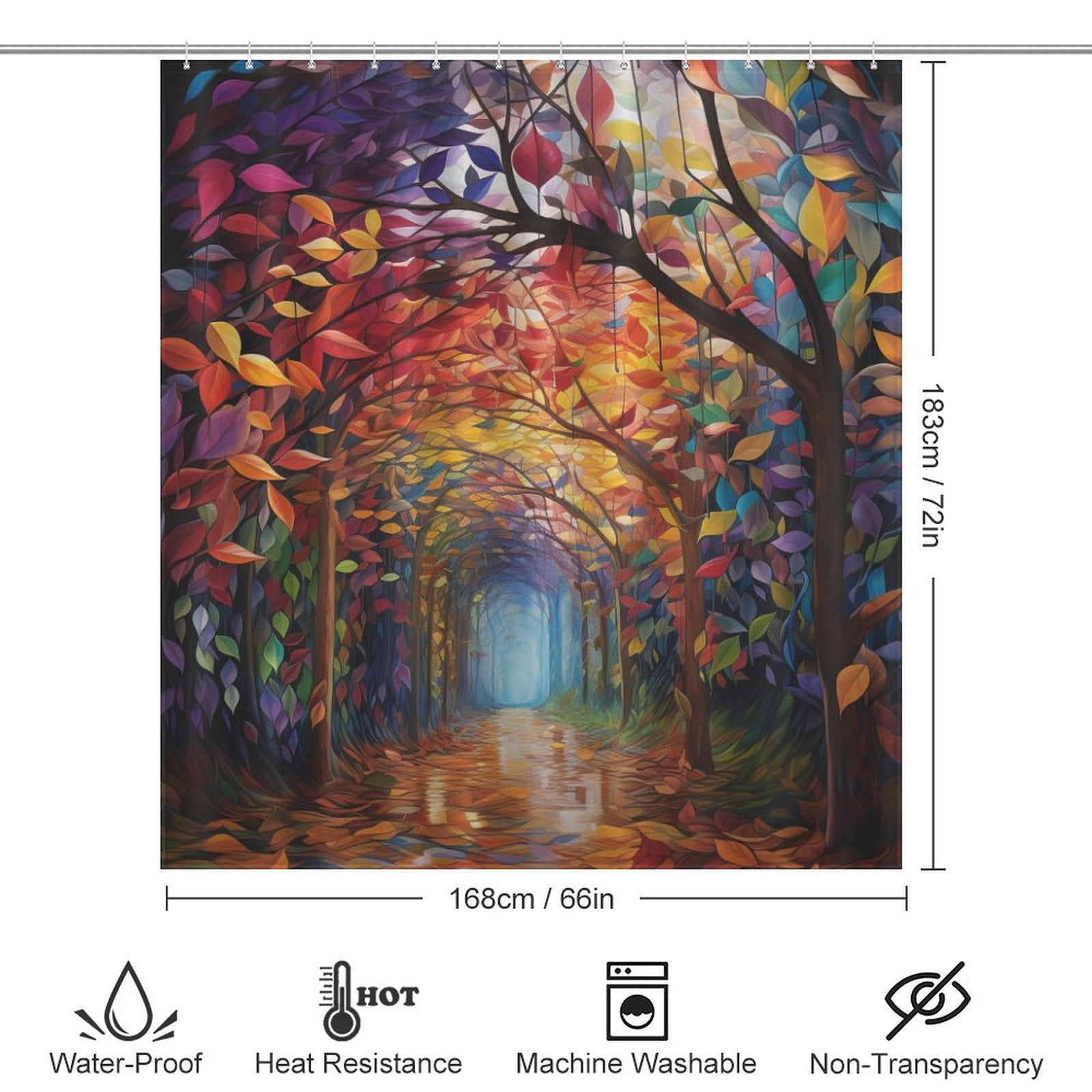 Leaf Shower Curtain Vibrant Canopy