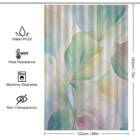 Leaf Shower Curtain Zen Serenity