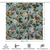 Leaves Butterfly Boho Shower Curtain