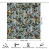 Leaves Butterfly Boho Shower Curtain