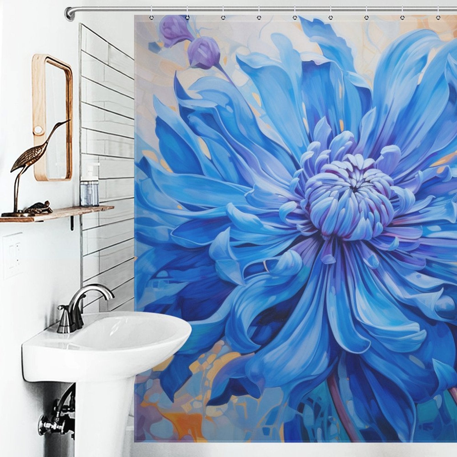 Lively Blue Shower Curtain