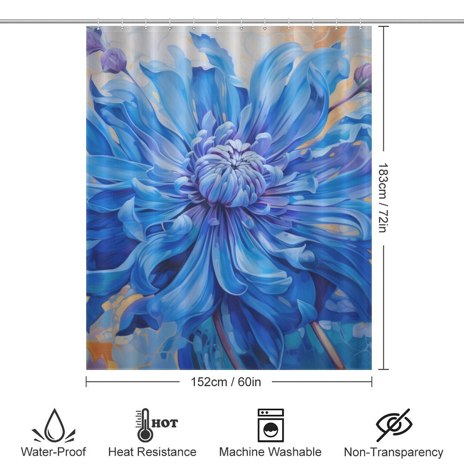 Lively Blue Shower Curtain