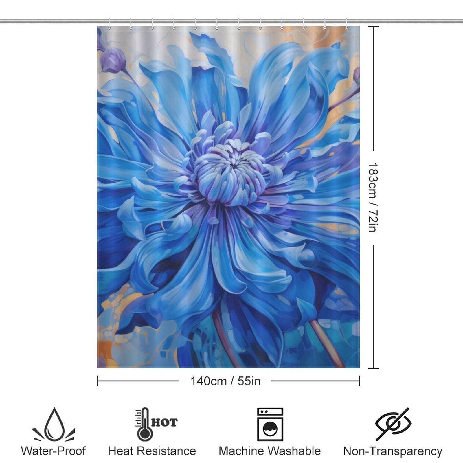 Lively Blue Shower Curtain