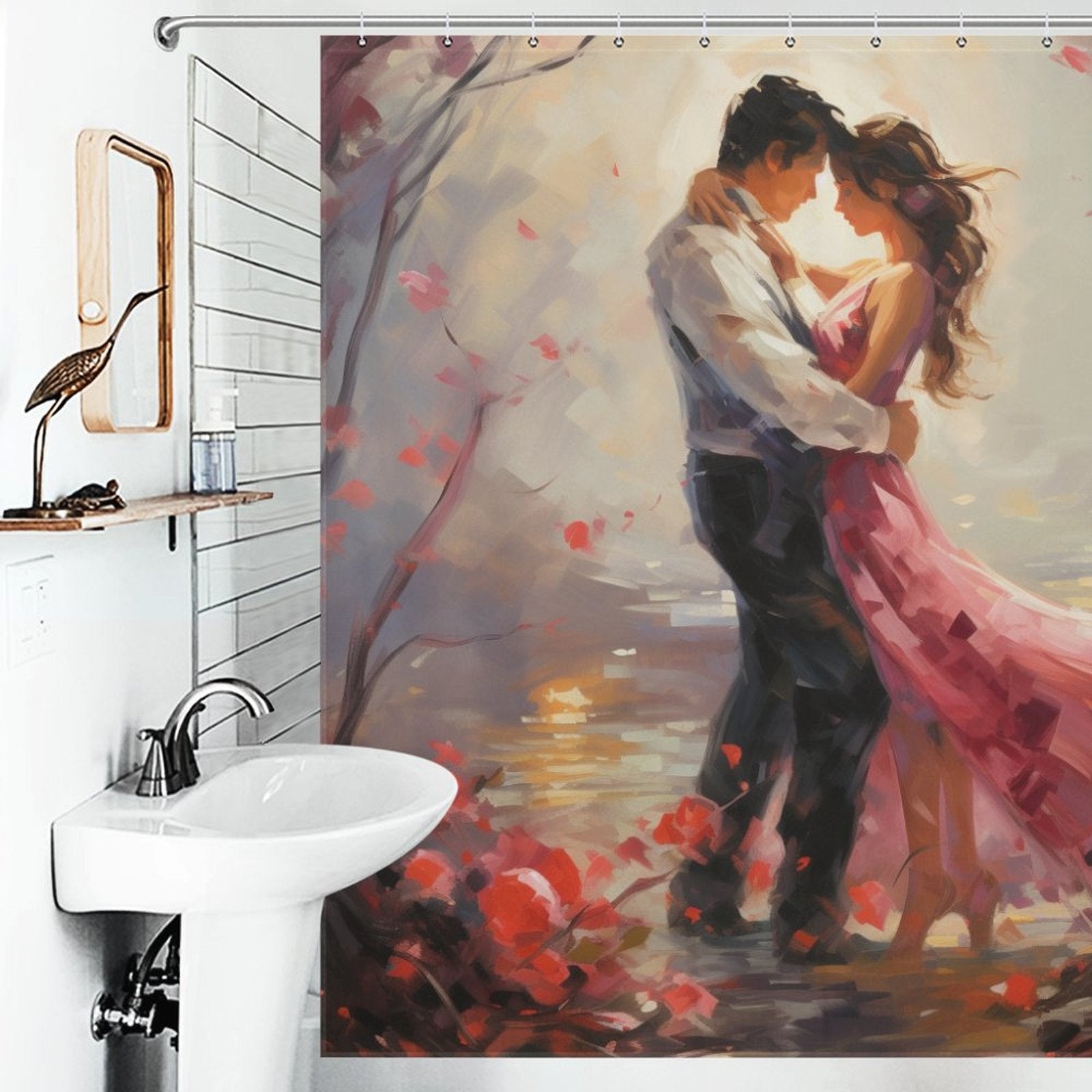 Love-themed Valentine Shower Curtain