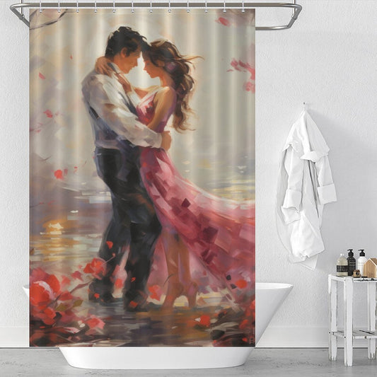 Love-themed Valentine Shower Curtain