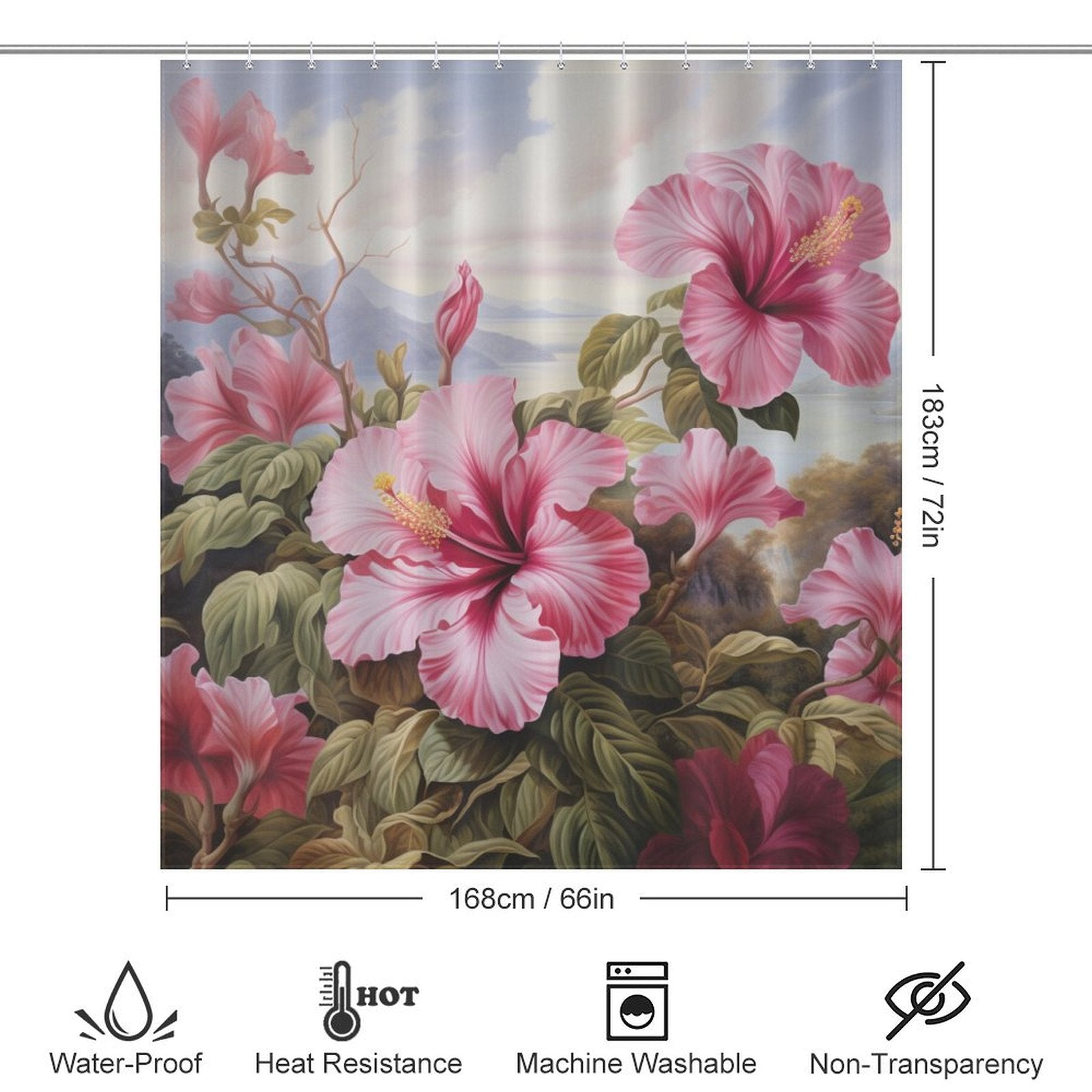 LushBlooms Hibiscus Shower Curtain